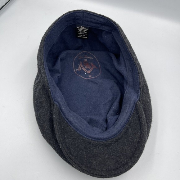 The Harbor Size L / XL Wool Blend Gray Stripe Cabbie Flat Cap Beret - Picture 10 of 15
